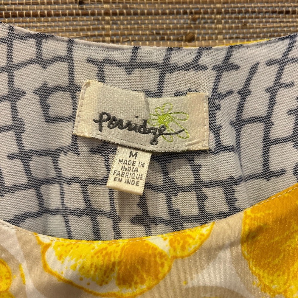 Anthropologie Porridge Yellow Lemon Swing Top Women’s Medium - Picture 5 of 7